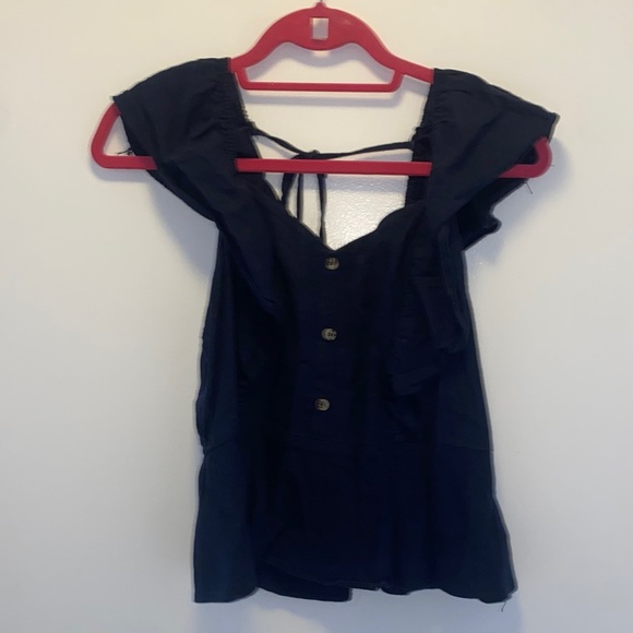 Bp. Navy Blue Flowy Peasant Blouse, size M - Picture 1 of 4